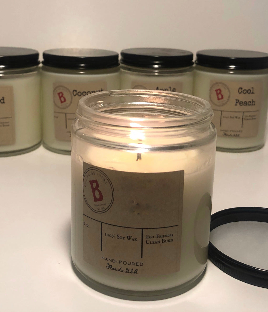 Fresh Linen Candles, Hand-poured 8 oz Soy Candles, Housewarming Gift