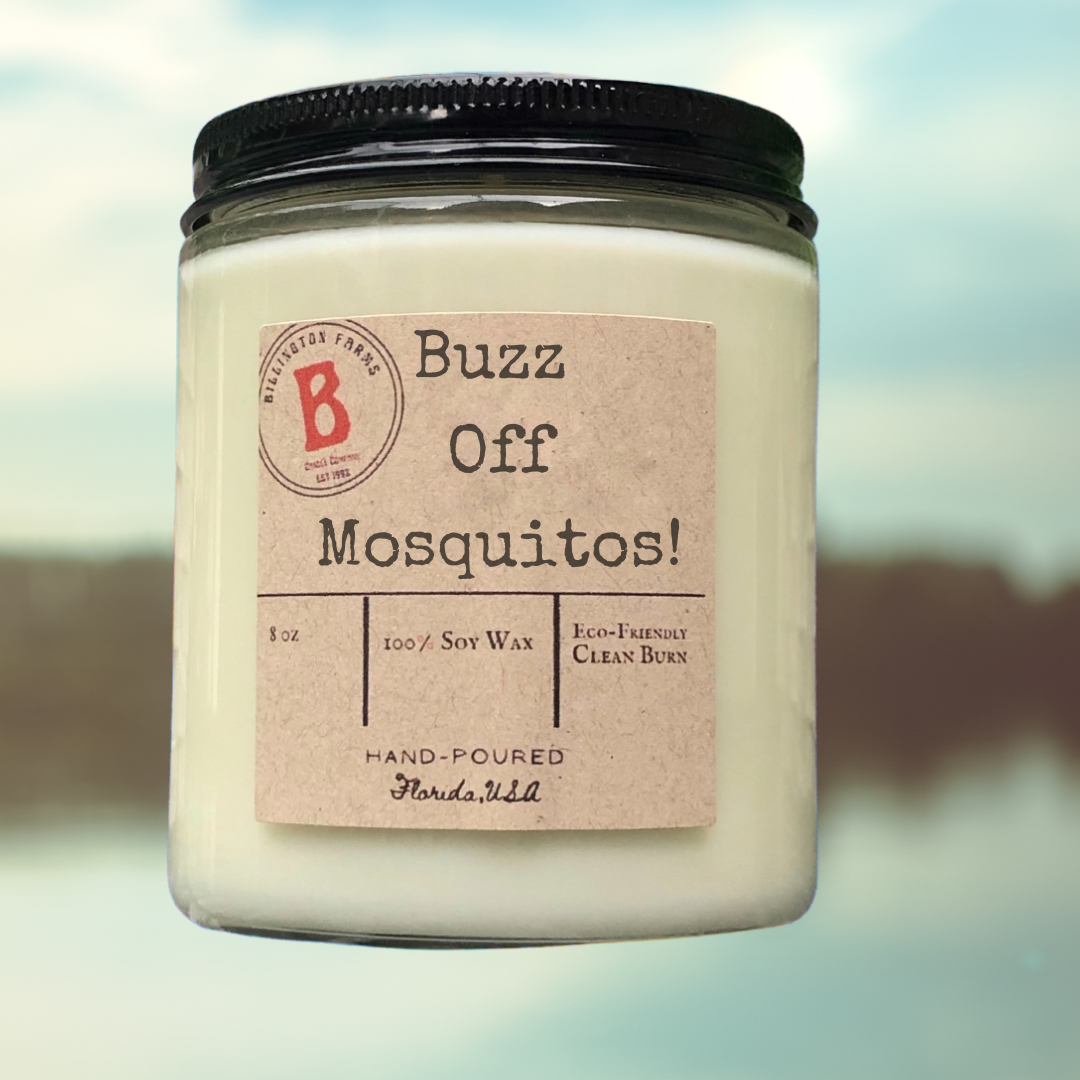 Buzz Off Mosquitos (Citronella) 100% Soy Wax Candles | Hand Poured