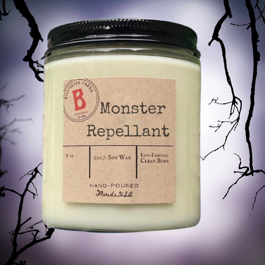 Monster Repellant | 100% Soy Scented Candle | Halloween Magic Inspired | Hand Poured