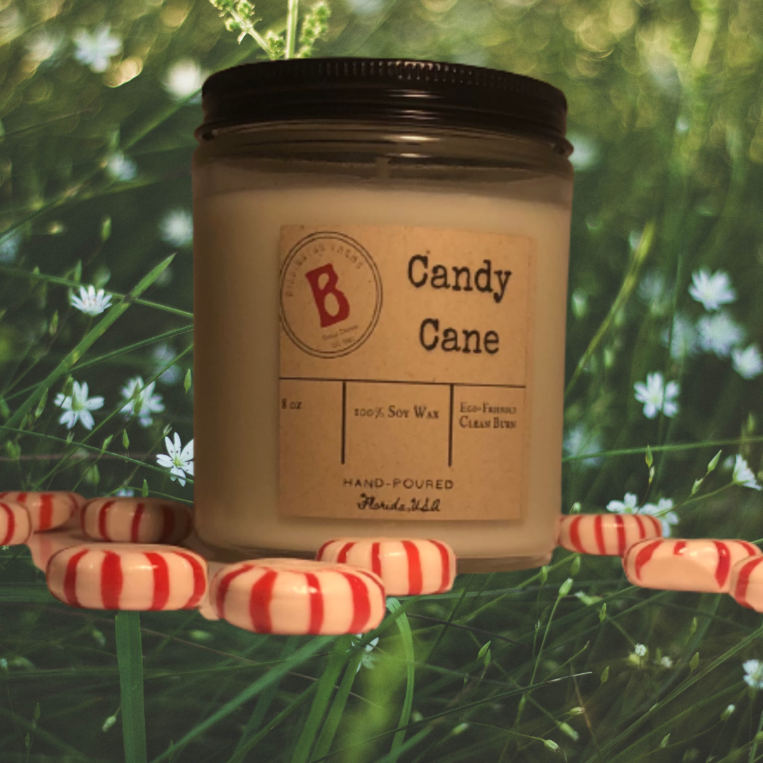 Candy Cane 100% Soy Wax Candles | Hand Poured