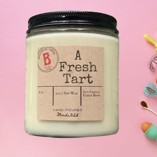 A Fresh Tart, 100% Soy Wax Apple Tart Scented Candles , Hand Poured,