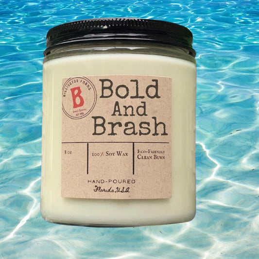 Bold and Brash, Pineapple Scented  Candles, 100% Soy Wax,  Bold and Brash Candles Hand Poured