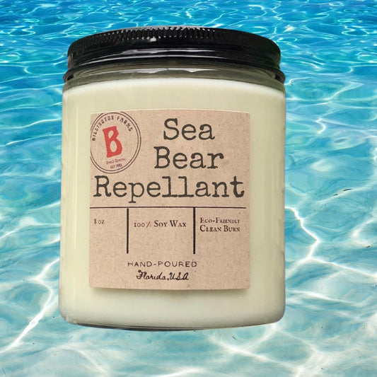 Sea Bear Repellent,  100% Soy Wax, Pineapple Scented Candles, Hand Poured sea Bear candle