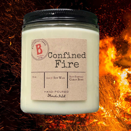 Confined Fire Scented Candle, Firefighter Gift, Smoky Fire Scented Candle, Hand poured 100% Soy Wax Fireman Candle, Thin Red Line