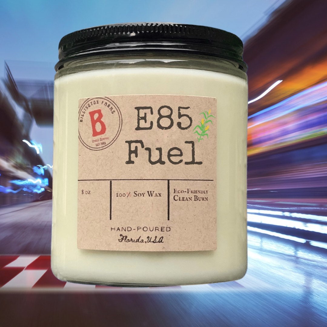 E85 Fuel Scented Candle, Car Mechanic Gift, Scented E85 Fuel Candle, Corn Fed