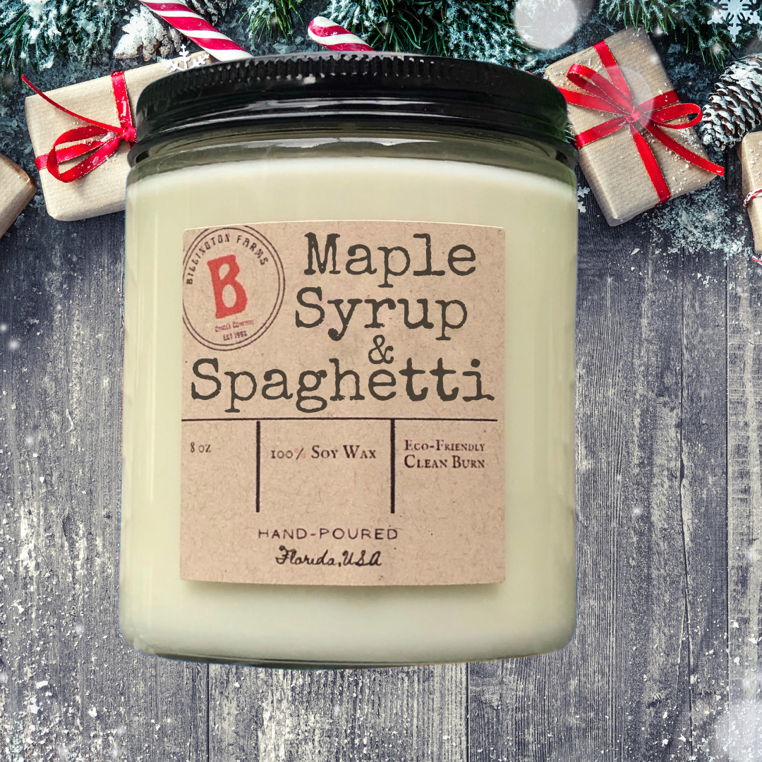 Maple Syrup and Spaghetti | Buddy the Elf Inspired | 100% Soy Wax Candles | Hand Poured